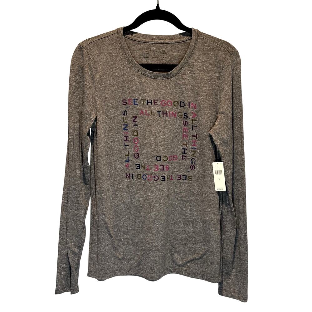 Anthro Saturday Sunday NWT 'See the Good in All Things' Long Sleeve Tee - Medium